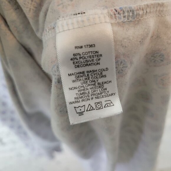 Aria Womens Nightgown 1X Plus Short Blue Geometric Lace Trim GEO234E - Picture 9 of 10